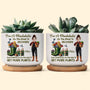 I_m A Plantaholic On The Road To Recovery Cartoon Personalized Ceramic Plant Pot_2