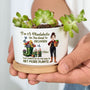 I_m A Plantaholic On The Road To Recovery Cartoon Personalized Ceramic Plant Pot_6