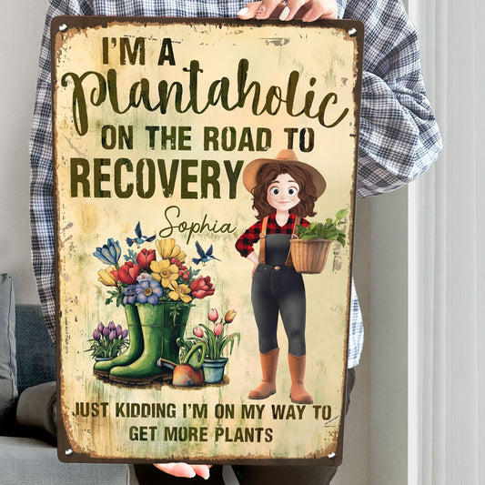I_m A Plantaholic On The Road To Recovery Personalized Metal Sign_2_ceb7a96d 0a44 4135 8775 8c4d125cdc16