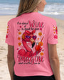If A Glass of Wine is Good for You Imagine Flamingo Drink Cocktail Design for Women AOP Shirts _5_ jRmPx