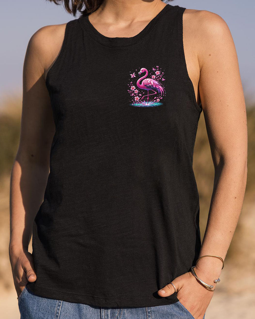 If Its Pink and Sparkly I Need It Flamingo Glamorous Glitter Graphic Tee for Women AOP Shirts _12_ 8Oq5a