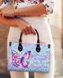 If Nothing Ever Changed There_E2_80_99d Be No Butterflies Butterfly and Flower Inspirational Leather Bag _3_ xS9Ce