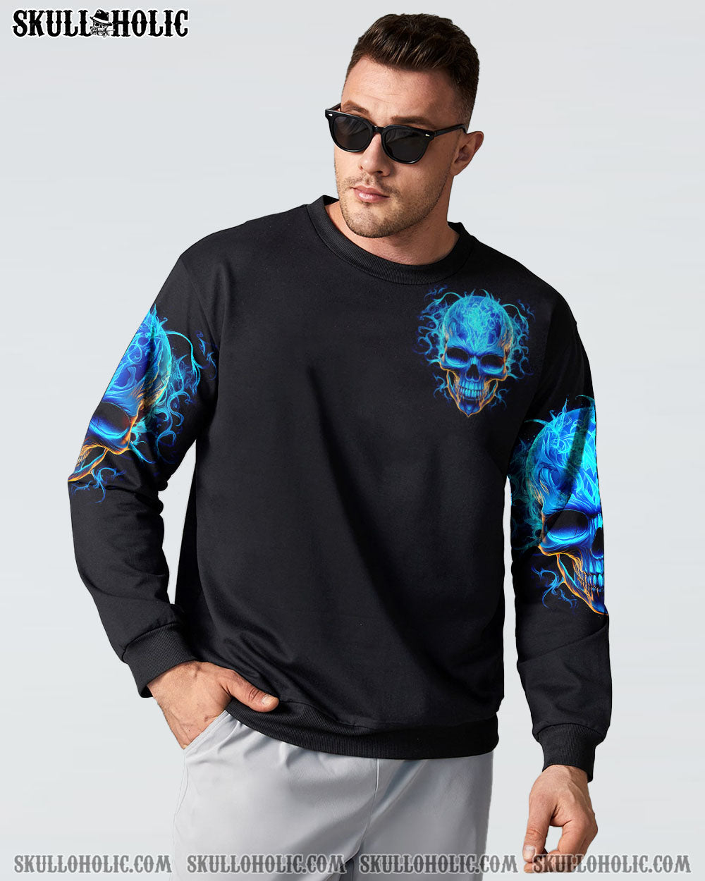 Ill Put You In The Trunk Don_E2_80_99t Test Me Blue Flame Skull Quote AOP Shirts _11_ SU2J4
