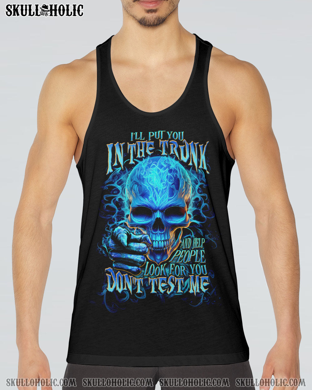 Ill Put You In The Trunk Don_E2_80_99t Test Me Blue Flame Skull Quote AOP Shirts _17_ 3ifj4