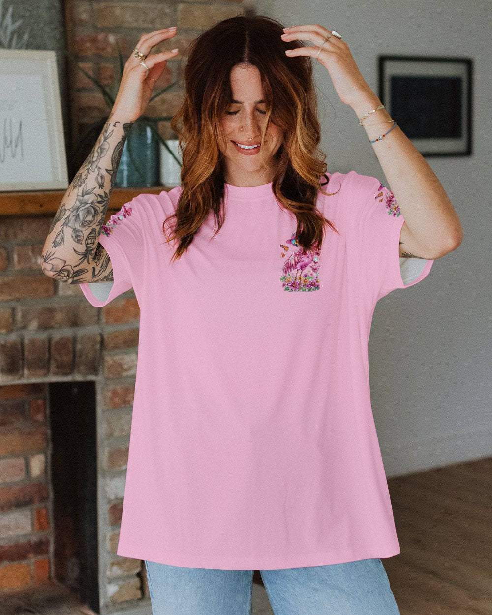 Im Not Drunk Im Just Fancy Funny Flamingo Sassy Quote AOP Shirts _9_ R5xte