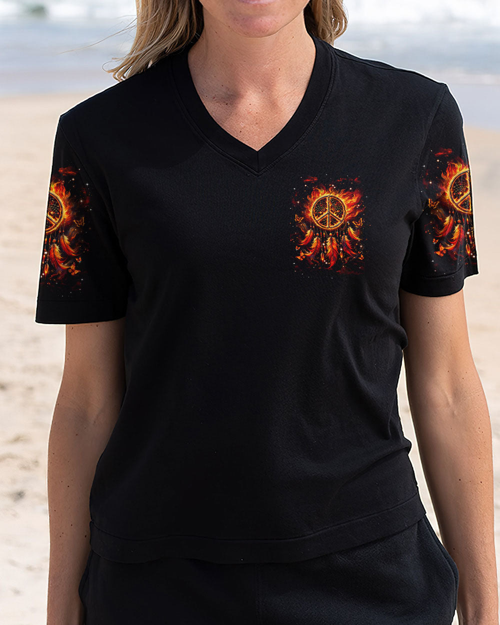 Im a Dreamer but Im not the Only One Hippie Fire Feather Inspirational AOP Shirts _11_ g2hCU