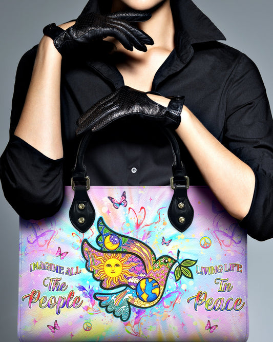 Imagine All The People Living Life In Peace Dove Hippie Leather Bag Gift for Women _10_ 7ngce