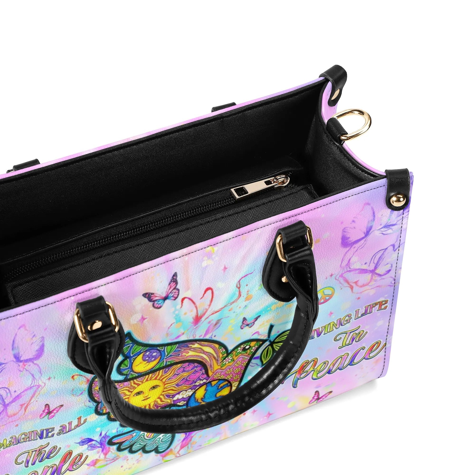 Imagine All The People Living Life In Peace Dove Hippie Leather Bag Gift for Women _6_ cdd2r