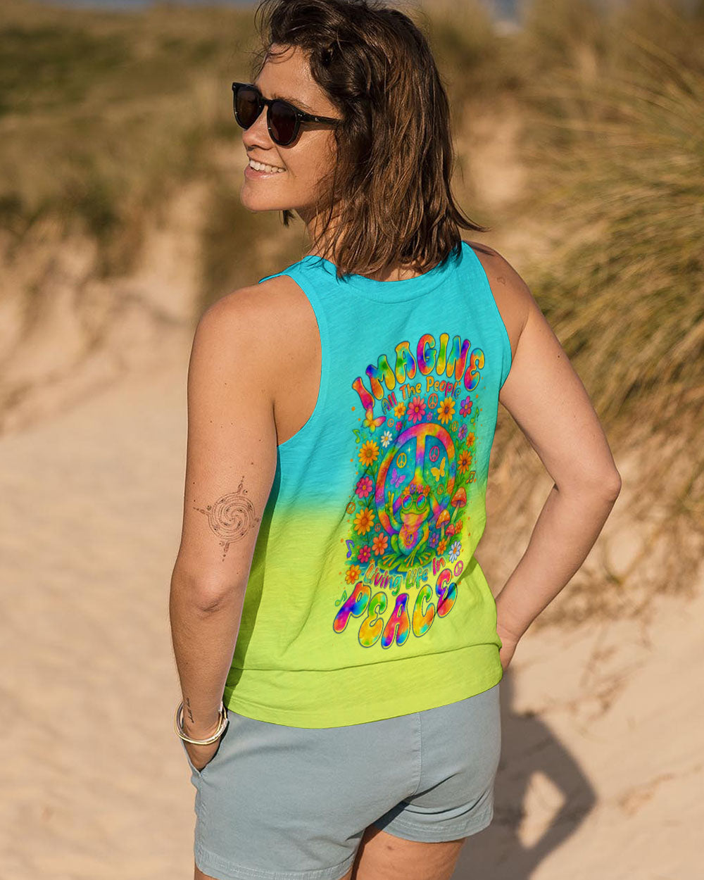 Imagine All The People Living Life in Peace Frog and Peace Symbol Tie Dye Design AOP Shirts _14_ PhhjY
