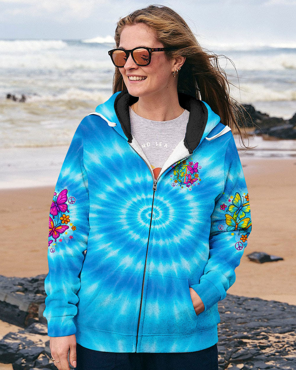 Imagine All The People Living Life in Peace Tie Dye Peace Symbol _26 Butterfly AOP Shirts _10_ FhWZT