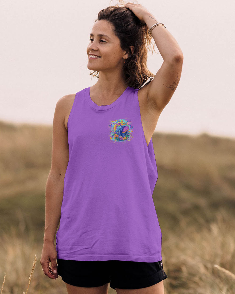 Imagine All the People Living Life in Peace Peaceful Elephant with Colorful Floral Vibes AOP Shirts _10_ n8lpZ