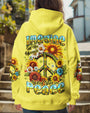 Imagine All the People Living Life in Peace Sunflower Peace Sign Design AOP Shirts _5_ 6QRRa
