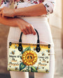Imagine All the People Living Life in Peace Sunflower Peace Sign Hippie Leather Bag _10_ Ok9Xj