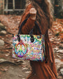 Imagine All the People Living Life in Peace Tie Dye Colorful Peace Sign Hippie Leather Bag _13_ B9dth