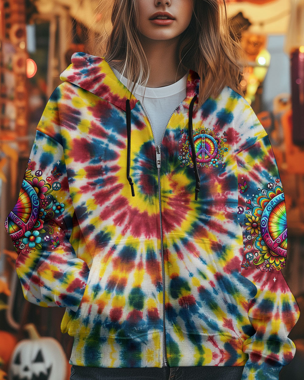 Imagine All the People Living Life in Peace Tie Dye Hippie Colorful AOP Shir _10_ esQIm