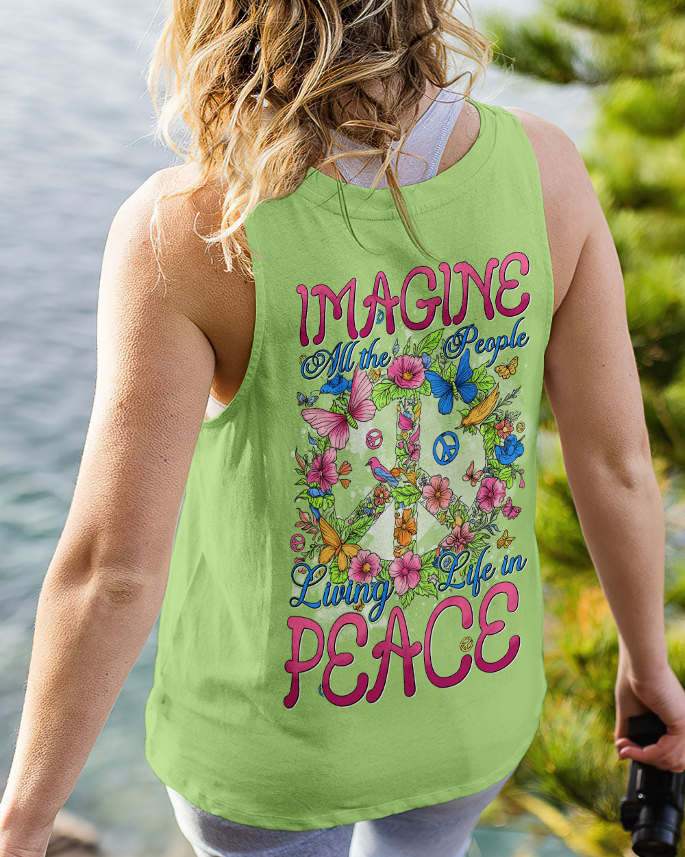 Imagine All the People Living Life in Peace Vibrant Peace Sign Design with Flowers _26 Birds AOP Shirts _11_ FqZX3
