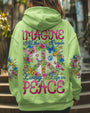 Imagine All the People Living Life in Peace Vibrant Peace Sign Design with Flowers _26 Birds AOP Shirts _5_ Sgbfl