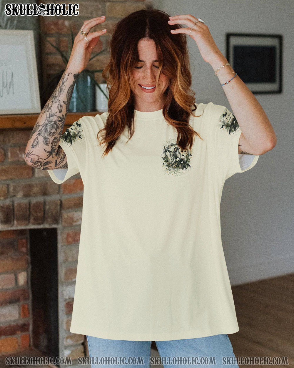 In My Next Life I Want To Be The Karma Fairy Floral Gothic Fairy Graphic for Women AOP Shirt _9_ uuE6d