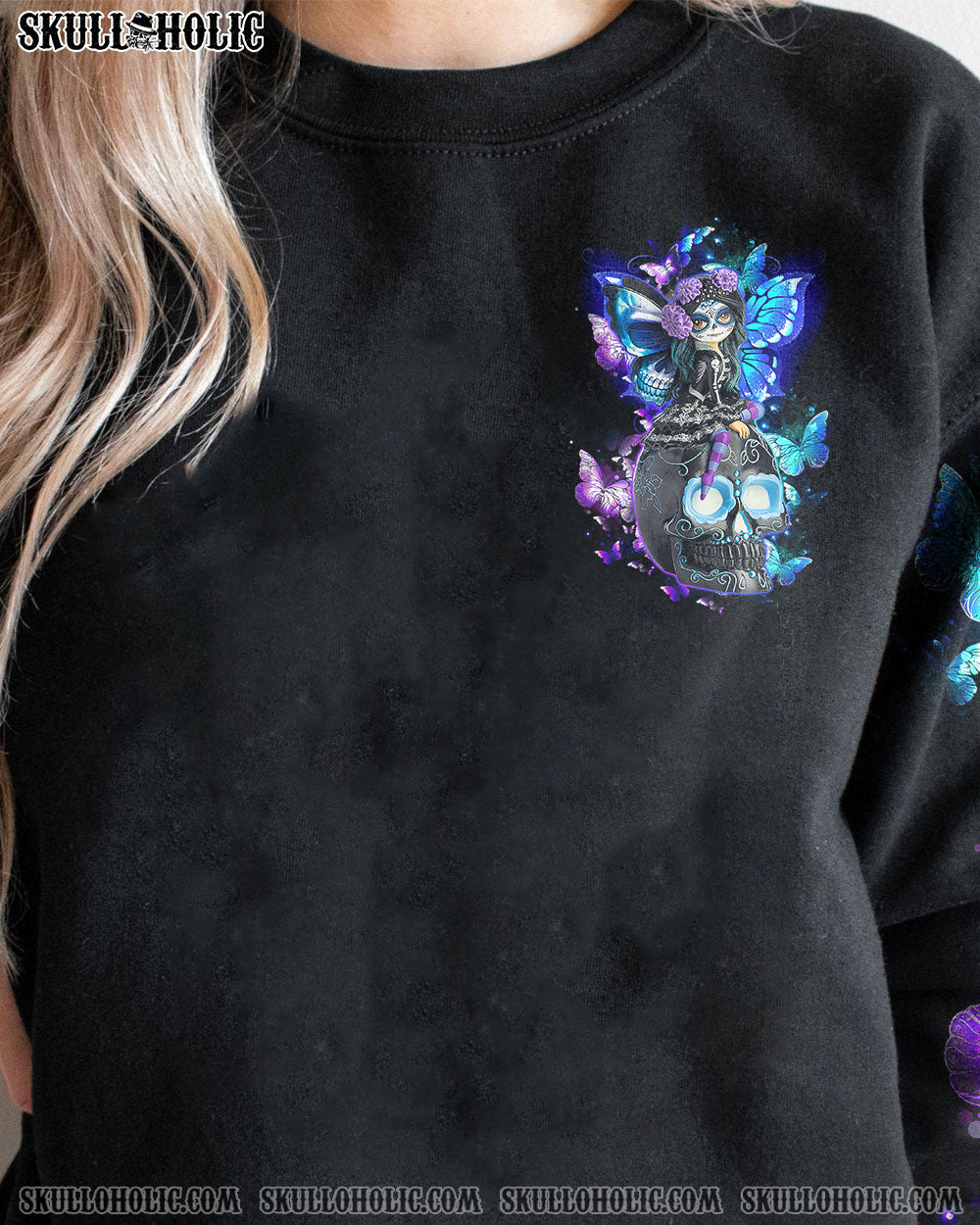 In My Next Life I Want to Be the Karma Fairy Goth Skull and Butterfly Graphic AOP Shirts _4_ hMtkm