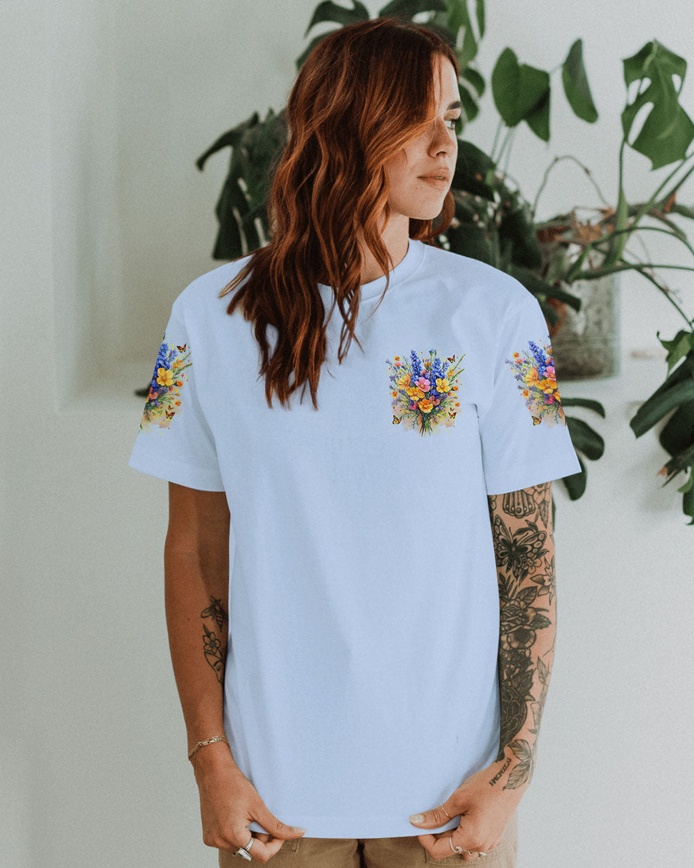 In a Field of Roses Be a Wildflower Vintage Floral Graphic for Women AOP Shirts _12_ 2ajhf