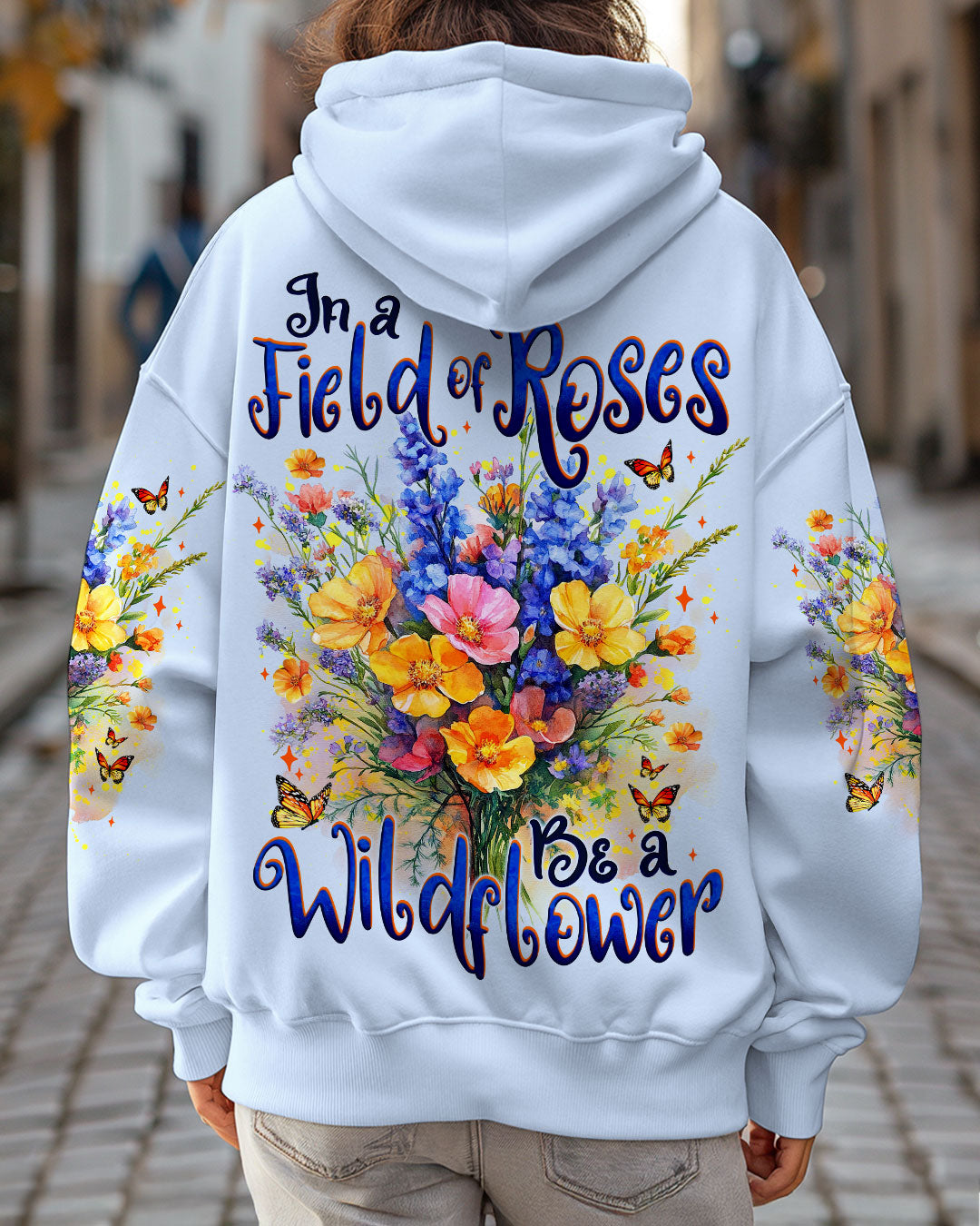 In a Field of Roses Be a Wildflower Vintage Floral Graphic for Women AOP Shirts _3_ tNe3A
