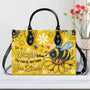 In a World Where You Can Be Anything Bee Kind Yellow Bee and Daisy Leather Bag _5_ e3IEC
