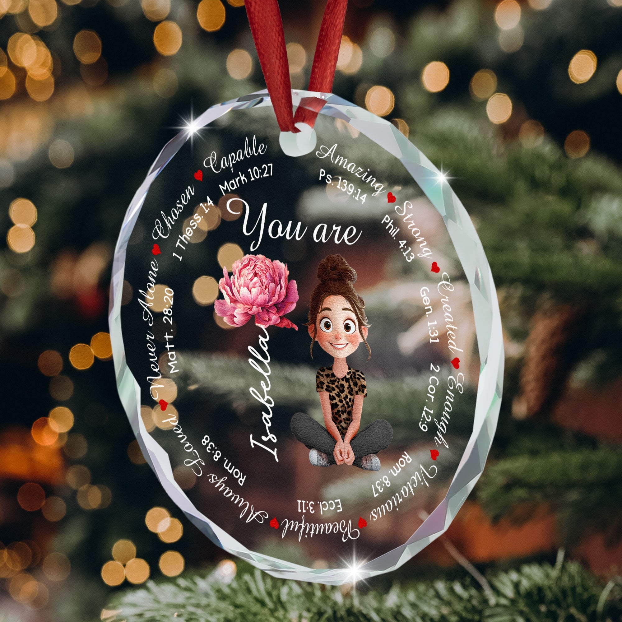 Jesus Inspirational Bible Verse With Birth Flower Personalized Glass Ornament_5_fcde0cb3 bf07 4952 b718 20734cdbca82