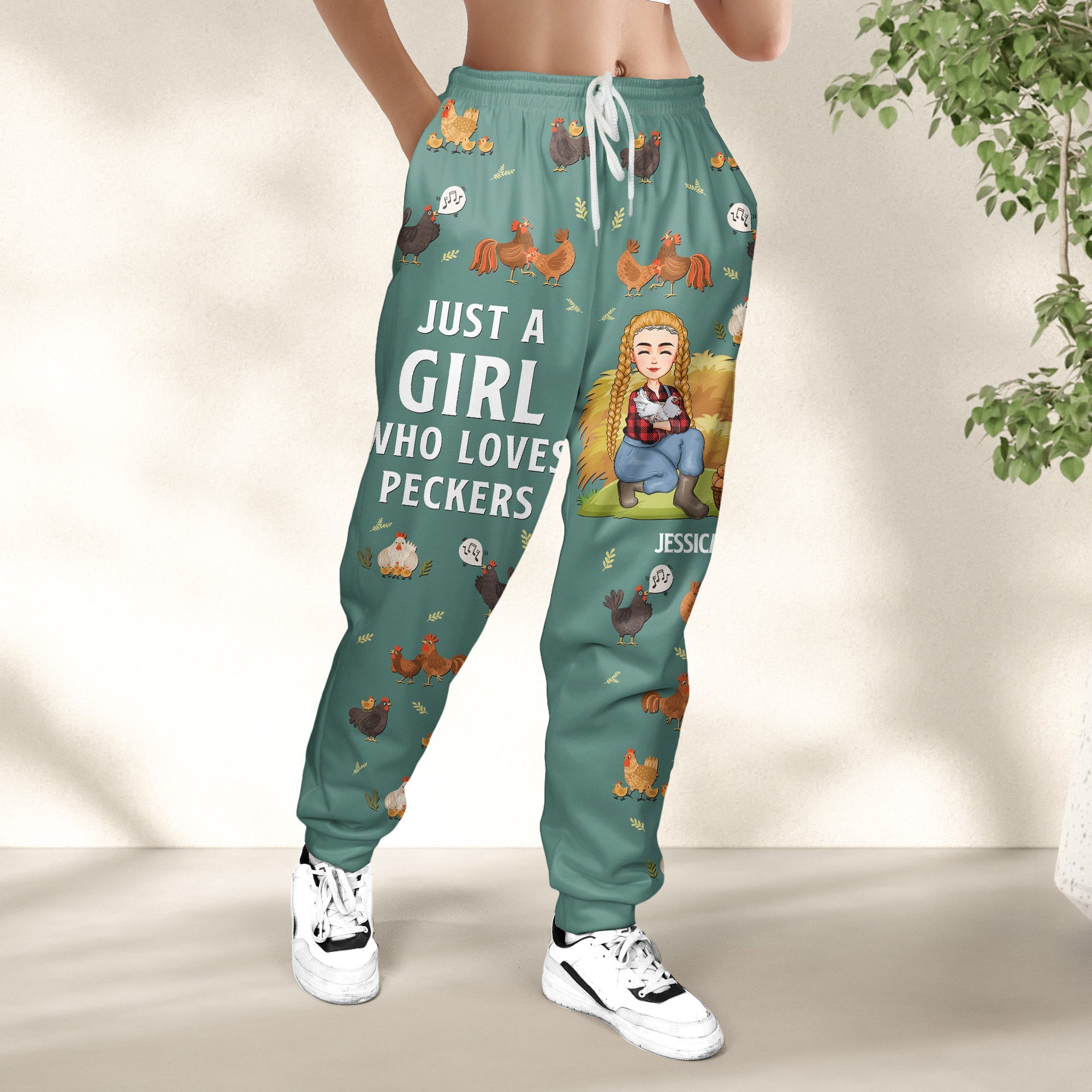 Just A Girl Who Loves Peckers Personalized Sweatpants_2