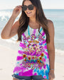 Just Be You The World Will Adjust Tie Dye Pink Flamingo Graphic AOP Shirts _5_ BNre2