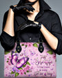 Just Breathe Everything Is Going To Be Okay Butterfly with Pink Floral Hippie Leather Bag _11_ 49Jkr