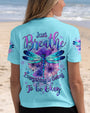 Just Breathe Everything Is Going to Be Okay Blue Dragonfly Peace Floral AOP Shirts _5_ ZFytk