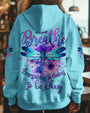 Just Breathe Everything Is Going to Be Okay Blue Dragonfly Peace Floral AOP Shirts _7_ alQMG