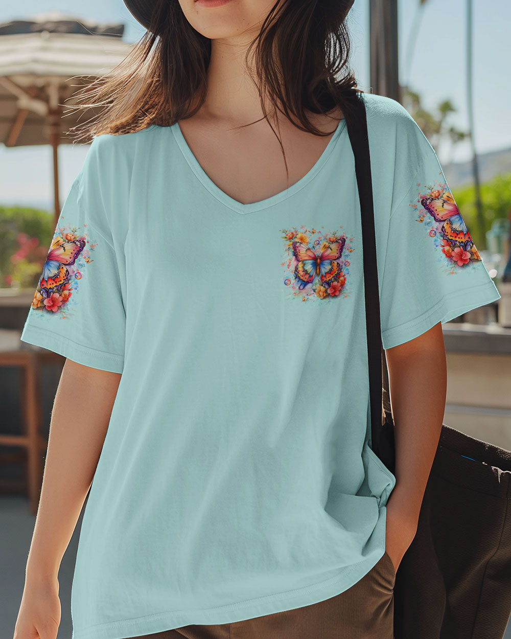 Just Breathe Everything Is Going to Be Okay Colorful Butterfly AOP Shirts _12_ sQQMe