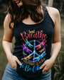 Just Breathe Everything Is Going to Be Okay Colorful Dragonfly Peace Sign AOP Shirts _11_ TzmDk