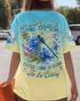 Just Breathe Everything Is Going to Be Okay Dragonfly and Flowers Motivational AOP Shirts _3_ 4apN6