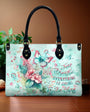 Just Breathe Everything Is Going to Be Okay Mint Green Butterfly Floral Hippie Leather Bag _1_ z2LV0