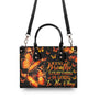 Just Breathe Everything Is Going to Be Okay Orange Butterfly Motivation Hippie Leather Bag _5_ IsDiF