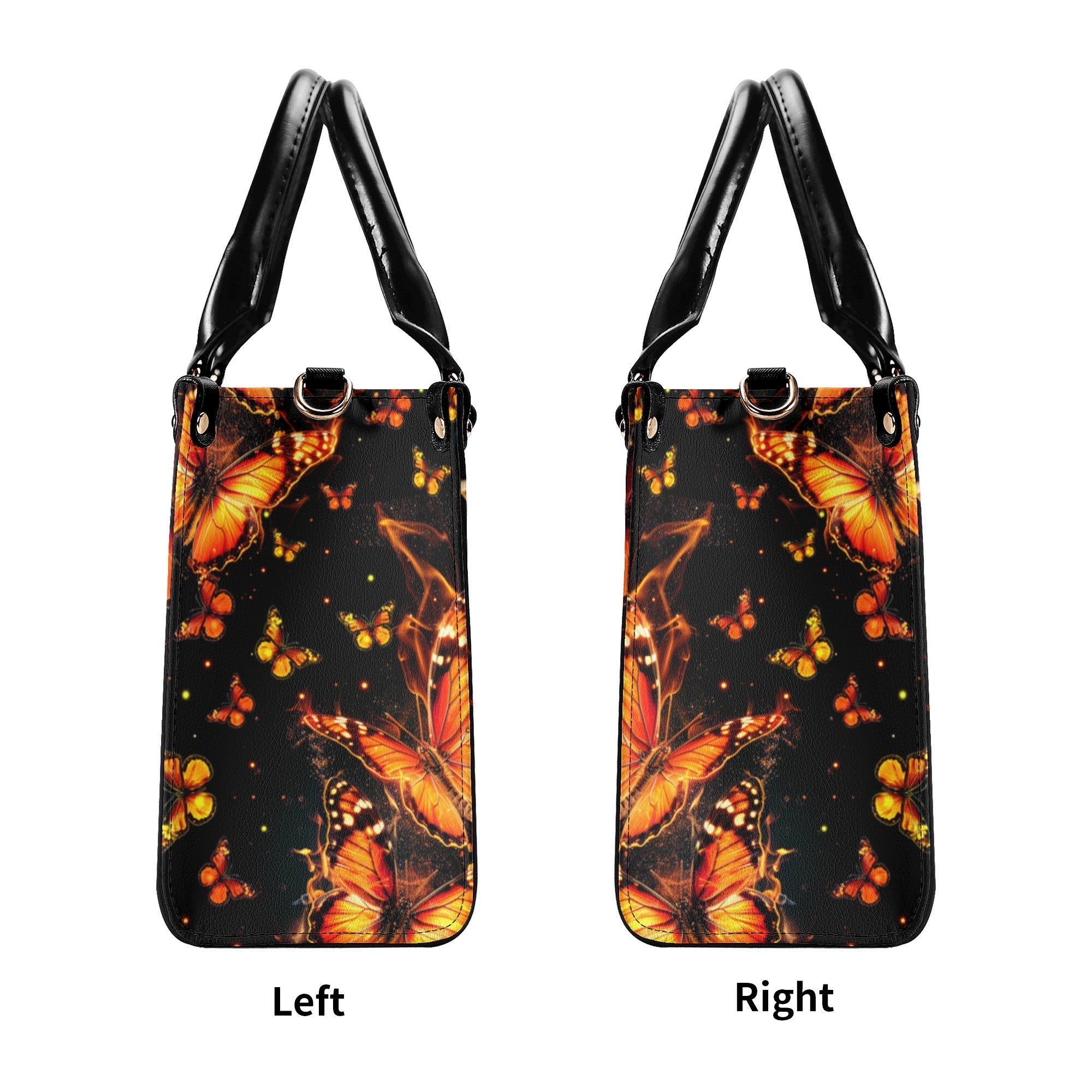 Just Breathe Everything Is Going to Be Okay Orange Butterfly Motivation Hippie Leather Bag _6_ Pl0S8