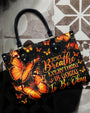 Just Breathe Everything Is Going to Be Okay Orange Butterfly Motivation Hippie Leather Bag _7_ Vj3Uk