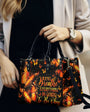Just Breathe Everything Is Going to Be Okay Orange Butterfly Motivation Hippie Leather Bag _9_ qBATE