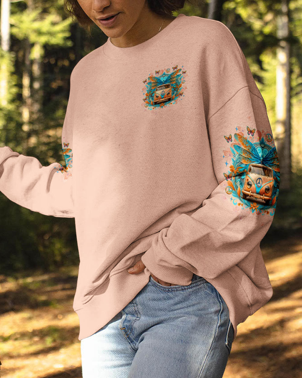 Just Breathe Everything Is Going to Be Okay Peace Van and Butterflies AOP Shirts _2_ ikibO