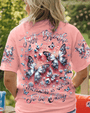 Just Breathe Everything Is Going to Be Okay Pink Butterfly Graphic AOP Shirts _1_ lIBYQ