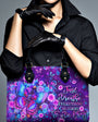 Just Breathe Everything Is Going to Be Okay Purple Butterfly with Flower Leather Bag _10_ Py5d5
