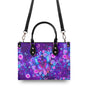 Just Breathe Everything Is Going to Be Okay Purple Butterfly with Flower Leather Bag _5_ p6Pju
