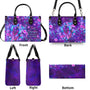 Just Breathe Everything Is Going to Be Okay Purple Butterfly with Flower Leather Bag _9_ zhSnt