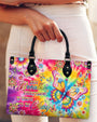 Just Breathe Everything Is Going to Be Okay Tie Dye Colorful Butterfly Hippie Leather Bag _2_ xmGK2