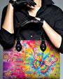 Just Breathe Everything Is Going to Be Okay Tie Dye Colorful Butterfly Hippie Leather Bag _3_ w3IK2