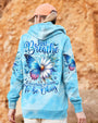 Just Breathe Everything is Going to Be Okay Blue Butterfly Daisy AOP Shirts _7_ MgvI0