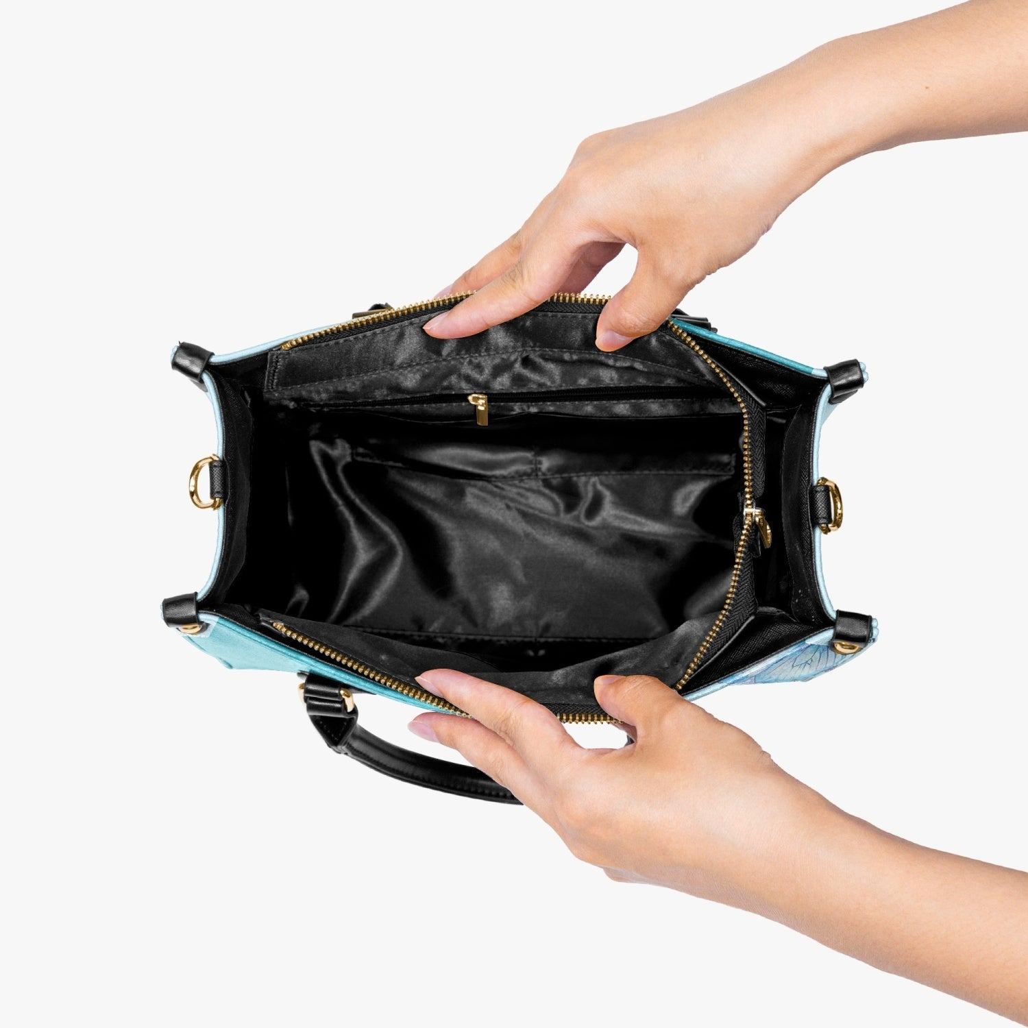 Just Breathe Everything is Going to Be Okay Blue Butterfly Floral Hippie Leather Bag _4_ dSRPf