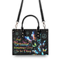 Just Breathe Everything is Going to Be Okay Butterfly and Peace Sign Hippie Leather Bag _2_ 7V7QN